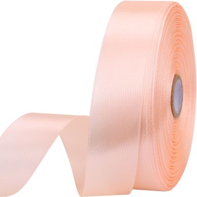 1 inches 50 Yard Champagne Powder Satin Ribbon for Gift Wrapping, Wedding, Crafts, Christmas,Easter, Floral, Hair, Invitation Decorations and More