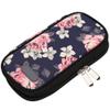 Medicine Travel Organizer, Multiple-Layer Insulin Cold Storage Bag Portable Lightweight Medicines Refrigerated Cool Storage Case for Diabetes and Other Diabetic Supplies (Black Bottom Red Flower) view 1