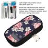 Medicine Travel Organizer, Multiple-Layer Insulin Cold Storage Bag Portable Lightweight Medicines Refrigerated Cool Storage Case for Diabetes and Other Diabetic Supplies (Black Bottom Red Flower) view 3