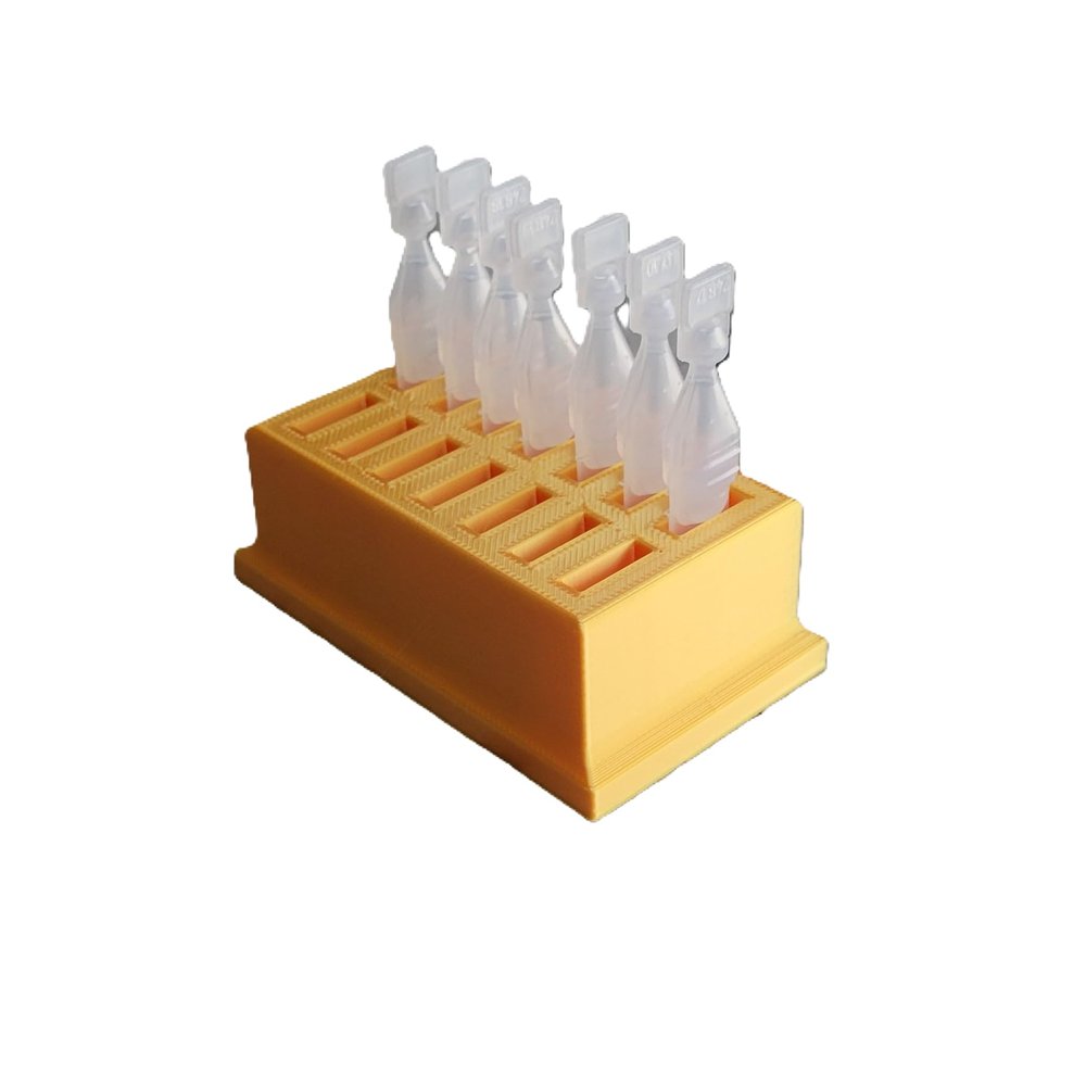 Eye Drop Vials Holder & Storage - Single-Use Disposable Eye Drop Vials - Holds 14 Single Use Disposable Vials - Znet3D (Silk Gold)