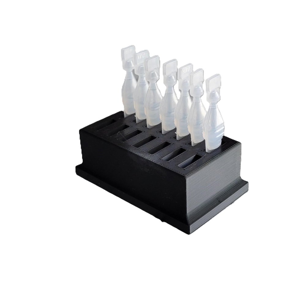 Eye Drop Vials Holder & Storage - Single-Use Disposable Eye Drop Vials - Holds 14 Single Use Disposable Vials - Znet3D (Silk Silver)