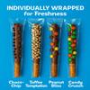 Chocolate Covered Pretzel Rods 20 Pack Gourmet Variety Gift Toffee, Chocolate Chip, Peanut Butter Candy, Candy Crunch Individually Wrapped view 4