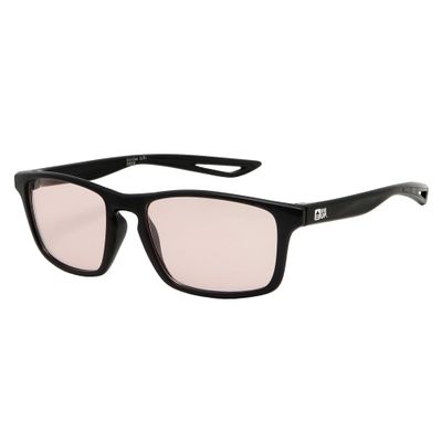 LEVEL UP Strike Blue Light Blocking Glasses - Computer Reading & Gaming Eyewear for Gamers to Filter UV Glare & Anti Eyestrain - Men, Women & Kids Black Frame Rose Lenses Reader Spectacles