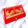 SHAKTISM Decorative and Attractive Box Cash Box, Shagun Box, Jewellery Box, Money Box Envelop Wedding, Gift Box, Bangel box (Pack of 1Pc) (Peacock Red) view 1