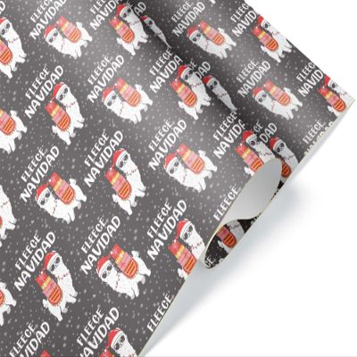 Funny Llama Alpaca Christmas Thick Wrapping Paper, Xmas Gift Wrap for Animal Lover, Fleece Feliz Navidad Theme (12 foot x 30 inch roll)