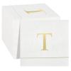 Ottin Monogrammed Letter T 120 Packs Initial Paper Cocktial Napkins 5'' Golden Foil Disposable Napkins for Brithday Wedding Engagement Family Gathering Holiday Dinner Business Reception view 1