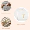 Ottin Monogrammed Letter T 120 Packs Initial Paper Cocktial Napkins 5'' Golden Foil Disposable Napkins for Brithday Wedding Engagement Family Gathering Holiday Dinner Business Reception view 4