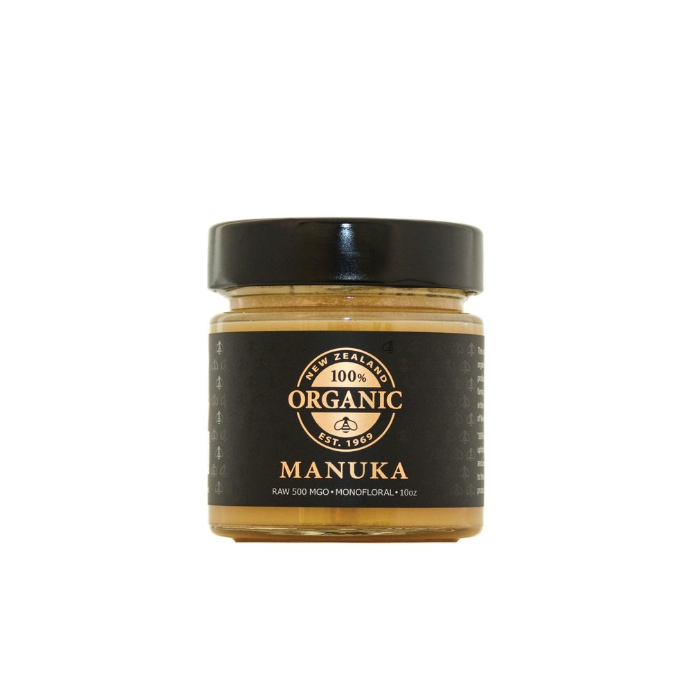 100 ORGANIC NEW ZEALAND Raw Manuka Honey 500MGO 10oz glass jar, Hive to Hand, Superfood, Independently certified, Non-GMO