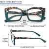 REAVEE 3 Pack Oversized Square Reading Glasses Oprah Style for Women, Blue Light Blocking Large Frame Computer Designer Fashion Readers with Spring Hinge (Flower/Blue/Green,1.25) view 3