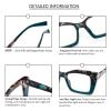 REAVEE 3 Pack Oversized Square Reading Glasses Oprah Style for Women, Blue Light Blocking Large Frame Computer Designer Fashion Readers with Spring Hinge (Flower/Blue/Green,1.25) view 4