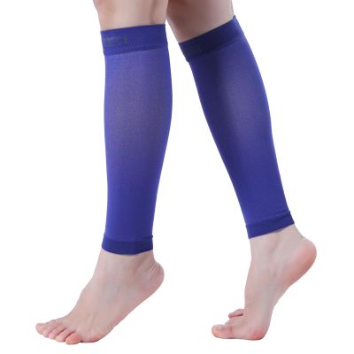EVOPLECI 15-20mmHg 1 Pair Black Calf Compression Sleeve Men and Women Wide Calf Sleeve Brace Compression Socks for Leg Support, Shin Splint,Pain Relief (DARK BLUE, XX-Large)