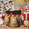 EVANEM Christmas Gift Bags with Drawstring Burlap Gift Bags Autumn art Christmas Linen Bags for Xmas Party Candy Bags with Cards Xmas Reusable Wrapping Bags Christmas Linen Treat Bags for Holiday view 1