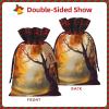 EVANEM Christmas Gift Bags with Drawstring Burlap Gift Bags Autumn art Christmas Linen Bags for Xmas Party Candy Bags with Cards Xmas Reusable Wrapping Bags Christmas Linen Treat Bags for Holiday view 4