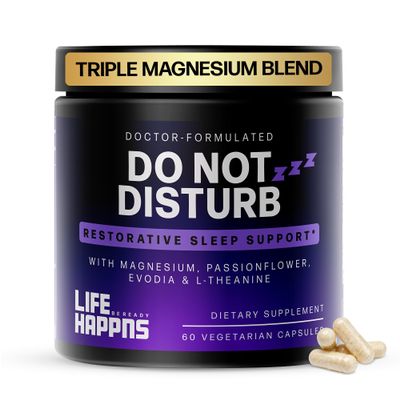 Doctor Formulated Triple Magnesium for Sleep, Calm & Relaxation with Chelated Magnesium Glycinate, L-Theanine, Passionflower & Evodia Non-Habit, No Melatonin Magnesium Sleep Aid Support Supplement