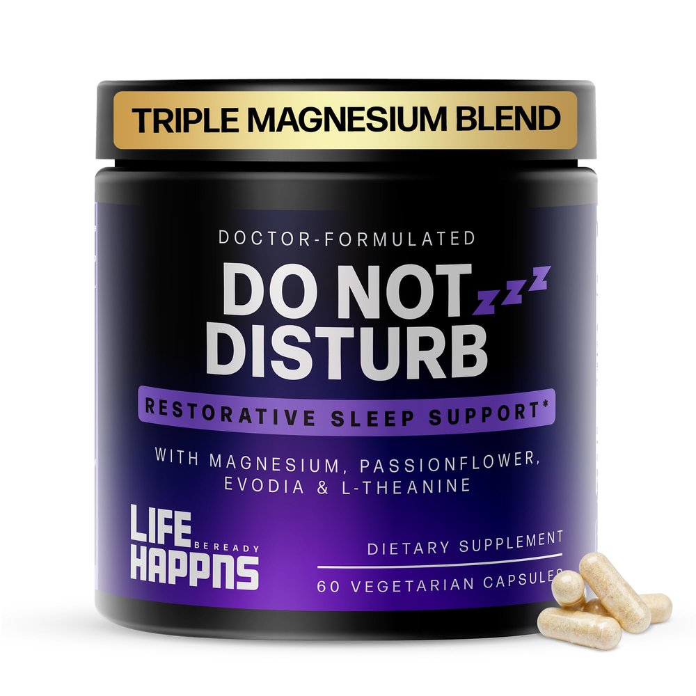 Doctor Formulated Triple Magnesium for Sleep, Calm & Relaxation with Chelated Magnesium Glycinate, L-Theanine, Passionflower & Evodia  Non-Habit, No Melatonin Magnesium Sleep Aid Support Supplement