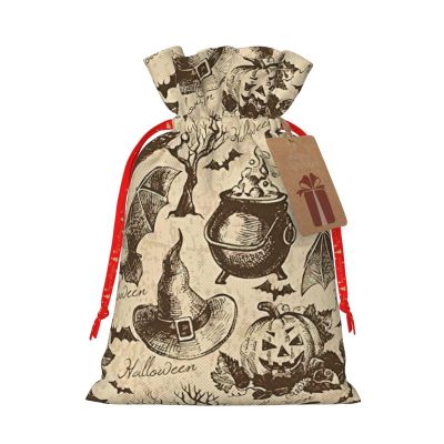 FRESQA Witch Hat Reusable Christmas Gift Bags Cloth Gift Bags For Endearing Presentation-Memorable Moments