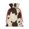 Fresqa Cow Fur Print Reusable Christmas Gift Bags Cloth Gift Bags For Endearing Presentation-Memorable Moments view 2