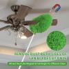 Ceiling Fan Cleaner Duster High Ceiling Extended Fan Blade Cleaner from 13 to 50 Inch Reusable Microfiber Ceiling Fan Duster with Extension Handle for Furniture Bookshelves Wall Door (Green) view 2