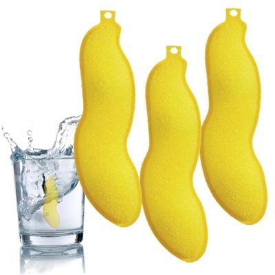 Bottle Cleaning Beans Magic Bottle Cleaning Beans 3Pcs Reusable Pea-Shaped Water Cleaner Sponges for Internal Yellow