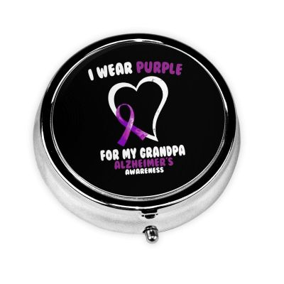 Alzheimers Awareness Round Pill Box Streamline Daily Medication Routine