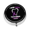 Alzheimers Awareness Round Pill Box Streamline Daily Medication Routine view 1