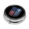 American Greece Greek Flag Round Pill Box Streamline Daily Medication Routine view 2