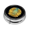 Coat of Arms of Kazakhstan Round Pill Box Streamline Daily Medication Routine view 2