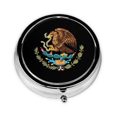 American Flag Mexico Round Pill Box Streamline Daily Medication Routine