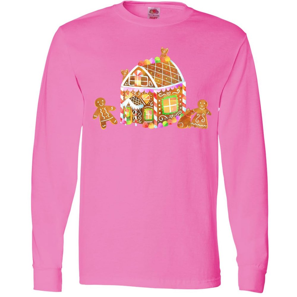inktastic Gingerbread House Family Adult Long Sleeve T-Shirt Small Azalea 42dfa