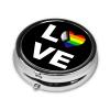 Transgender Pride Rainbow Flag Love LGBTQ Round Pill Box Streamline Daily Medication Routine view 2