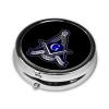 Faith Hope Charity Masonic Freemason Round Pill Box Streamline Daily Medication Routine view 2
