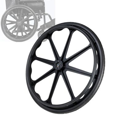 22x1 3/8, Wheelchair Replacement Wheels Parts 22inch, Wheelchair Rear Wheels Accessories, Non-Slip Solid Tires, Reinforced Nylon Hub, Bearing: 12mm, for Manual Wheelchairs ( Color : Black , Size : 20I