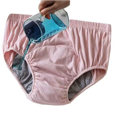 Leakproof Incontinence Underwear Post Surgical Care Panties 100% Cotton Soft Elderly Women Adult Briefs Cloth Diapers (Color : Pink, Size : XL/X-Large)