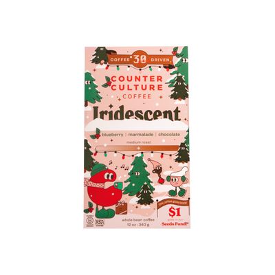Counter Culture Coffee Iridescent Holiday Coffee Blend - Medium Light Roast, Sustainably Farmed, Kosher, Whole Bean Coffee, 12 oz