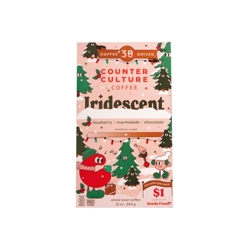 Counter Culture Coffee Iridescent Holiday Coffee Blend - Medium Light Roast, Sustainably Farmed, Kosher, Whole Bean Coffee, 12 oz