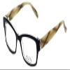 Calabria Ecru Stefani Rectangular Reading Glasses +1.50 Black Clear Brown Men Women view 1