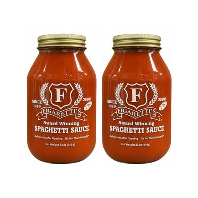 Figaretti's Award Winning Spaghetti Sauce, Authentic Family Recipe, Perfect Blend of Taste & Health, All-Natural, Vegan & Gluten-Free, 32 Oz (2 Pack)
