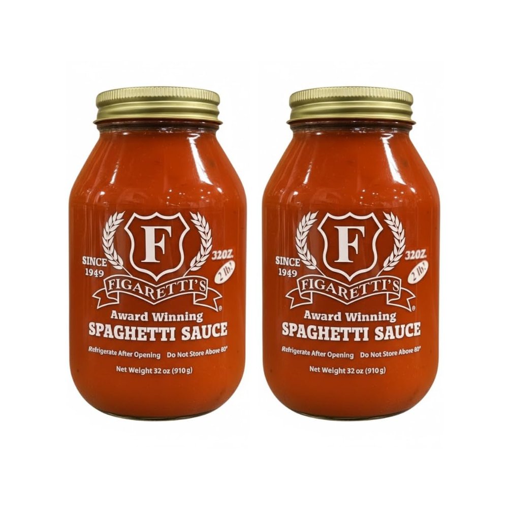 Figaretti's Award Winning Spaghetti Sauce, Authentic Family Recipe, Perfect Blend of Taste & Health, All-Natural, Vegan & Gluten-Free, 32 Oz (2 Pack)
