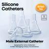 10 Pack 41mm External Condom Catheters for Men Day or Night-Breathable 100%Silicone, Latex Free, Transparent, Moisture Wicking Self Sealing Adhesive, with CathyShack Travel/Storage Bag & Instructions view 2