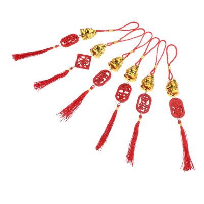 BESTOYARD 6pcs Plant Pot Window Chinese Pendants Decorative Pendant Bonsai Hanging Decor Chinese Style Pendant New Year Bonsai Pendant Bonsai Ornament an Lucky Nylon