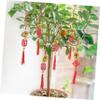 BESTOYARD 6pcs Plant Pot Window Chinese Pendants Decorative Pendant Bonsai Hanging Decor Chinese Style Pendant New Year Bonsai Pendant Bonsai Ornament an Lucky Nylon view 4