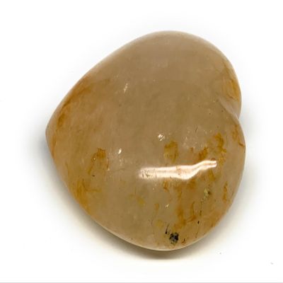 183.6g, 2.6"x2.6"x1.2", Natural Untreated Yellow Healing Quartz Heart Crystal Polished Gemstones from Madagascar, Home Decor, B30545