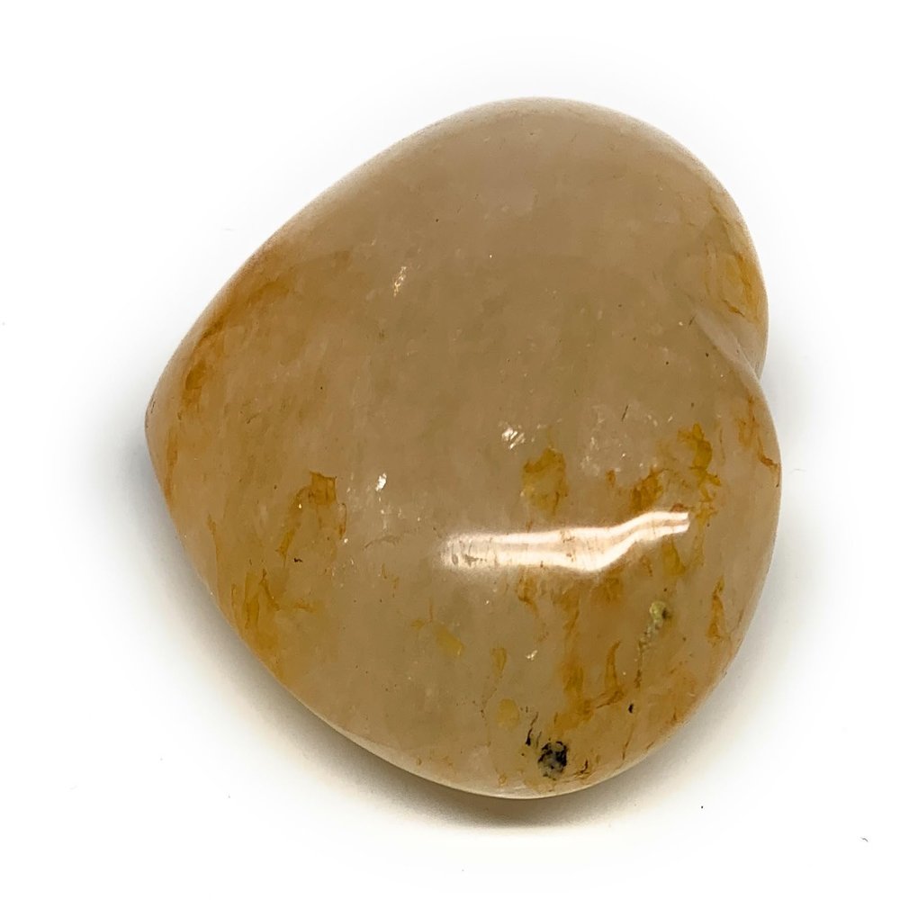 183.6g, 2.6"x2.6"x1.2", Natural Untreated Yellow Healing Quartz Heart Crystal Polished Gemstones from Madagascar, Home Decor, B30545