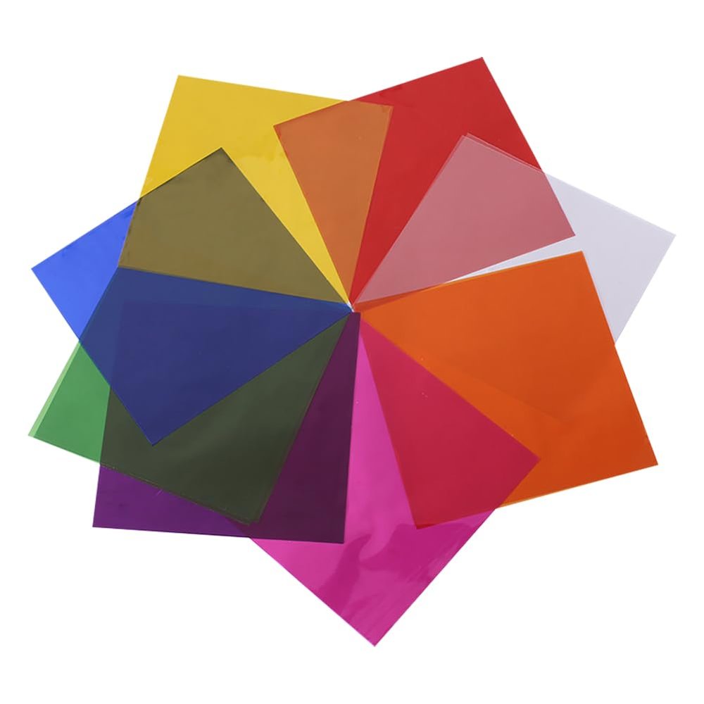 GSHLLO 120 Pcs Colored Cellophane Sheets Cello Wrapping Paper Gift Candy Wrap Sheets Plastic Transparency Sheets for DIY Arts Crafts
