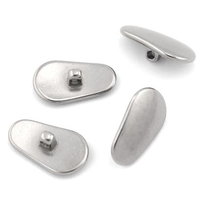 HALLMERS 2 Pairs 12mm x 7mm Rounded Teardrop Solid Titanium Anti Slip Nose Pads Screw On Mount Replacement Part - Anti Allergy Reading Eyeglass Frame Eyeglasses Non-Slip Specs Spectacles Repair