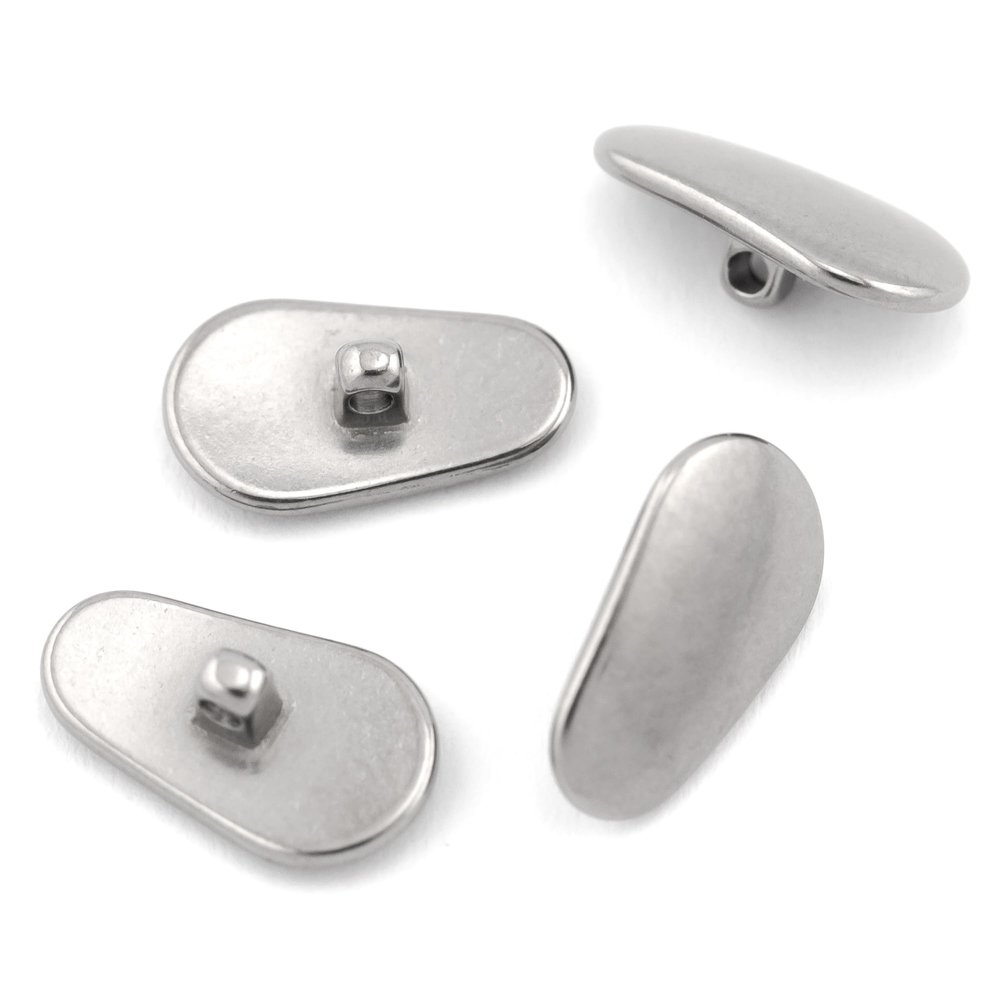 HALLMERS 2 Pairs 12mm x 7mm Rounded Teardrop Solid Titanium Anti Slip Nose Pads Screw On Mount Replacement Part - Anti Allergy Reading Eyeglass Frame Eyeglasses Non-Slip Specs Spectacles Repair