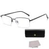 Metal Half-frame Reading Glasses for Men Women, Blue Light Blocking Readers, Lightweight Eyeglasses (Color : Black, Size : 1.0x) view 1