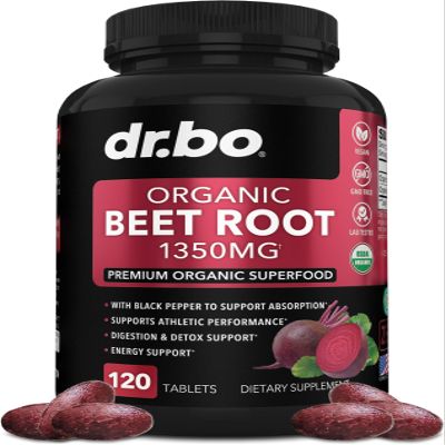 Organic Beet Root Capsules Supplements - 1350mg Beetroot Powder Extract Pills, Organic Beet Root Powder Supplement, Super Nitric Oxide Beets High Circulation Total Vitamins Support - 120 Beets Tablets