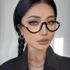 NILZA Cat Eye Eyeglasses Half Rim Reading Glasses Women Computer Readers Semi Rimless Eyewear Fashion Glasses for Ladies (Color : Black, Size : +1.25) view 4