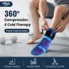 Hilph Full Foot Ice Pack Gel Sock for Hot & Cold Therapy - Reusable Cooling Sock for Toe Pain, Plantar Fasciitis & Hot Feet - Easy Slip On Design for Chemotherapy, Postpartum Recovery, 1-Pack, Blue view 2